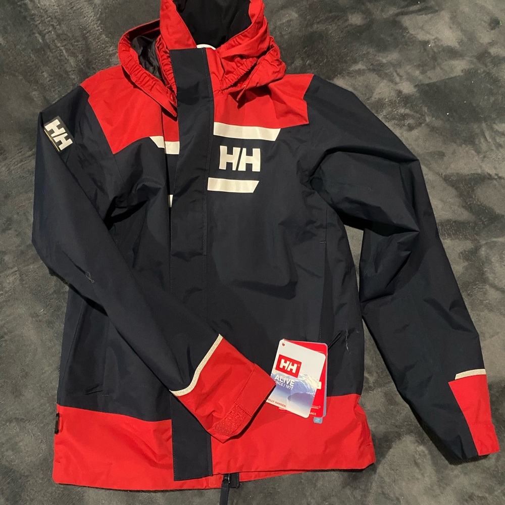 Helly Hansen Navy and Red Waterproof Jacket